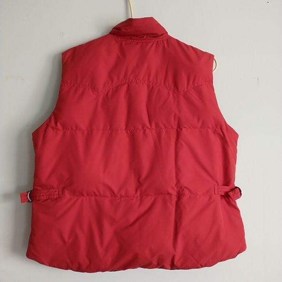 Lauren Ralph Lauren Women Vest L Petite Red Down Puffer Full Zip Snap Reversible - Picture 6 of 16